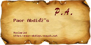 Paor Abdiás névjegykártya
